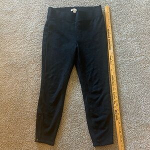 Daily Ritual Ponte Skinny-Fit Charcoal Leggings with Ankle side zip NWOT Medium
